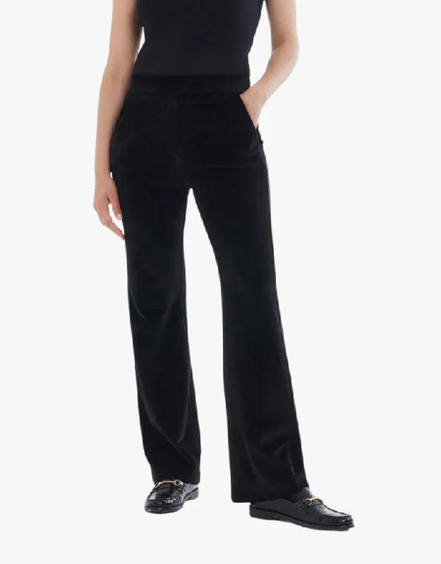 Wide Leg Pants for Wedding Guests -Majestic Filatures Velour Wide Leg Pants in Marine