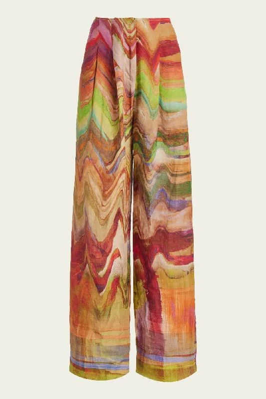 Wide Leg Pants with Ankle Cuffs -Lennox Wide-Leg Pants in Canyon Sunset