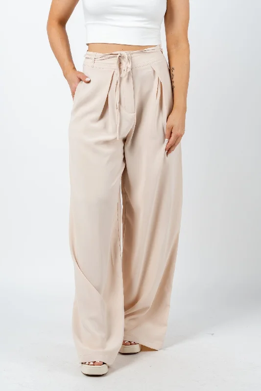 Denim Wide Leg Pants for Casual -High waist wide leg pants natural