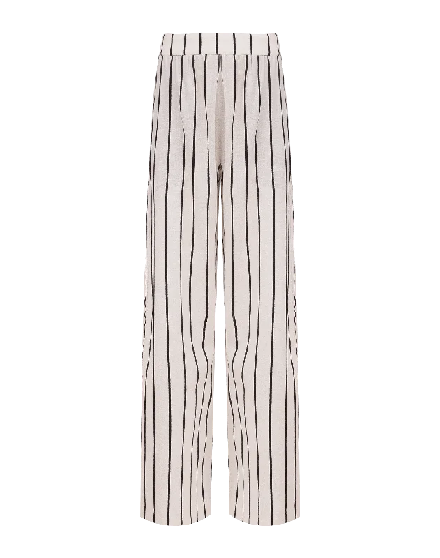 Wide Leg Pants with Elastic Waist -Karine Wide Leg Pants - Serpentine