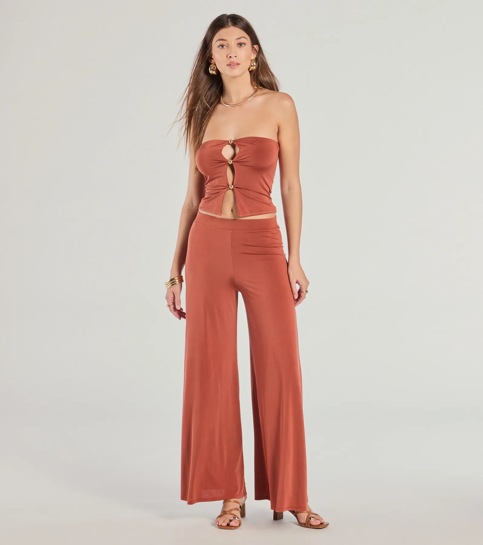 Wide Leg Pants with Drawstring -Wanderlust Mode Wide-Leg Pants