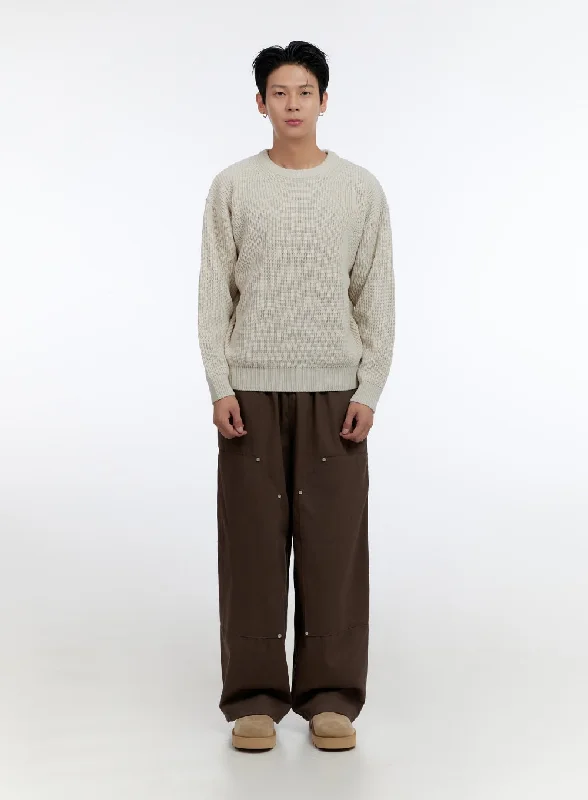 Wide Leg Pants for Sporting Events -Men's Stud Wide Leg Pants IO428