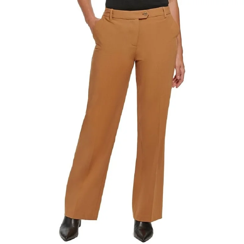 Wide Leg Pants with Appliques -Calvin Klein Women's Wide Leg Pants Brown Size 16