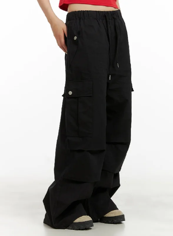 Wide Leg Pants with Tassels -Cargo Wide Leg Pants CU424