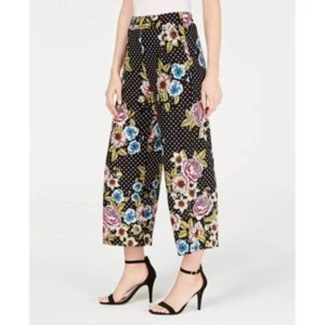 Silk Wide Leg Pants for Luxurious -John Paul Richard Women's Printed Wide Leg Pants Black Size S