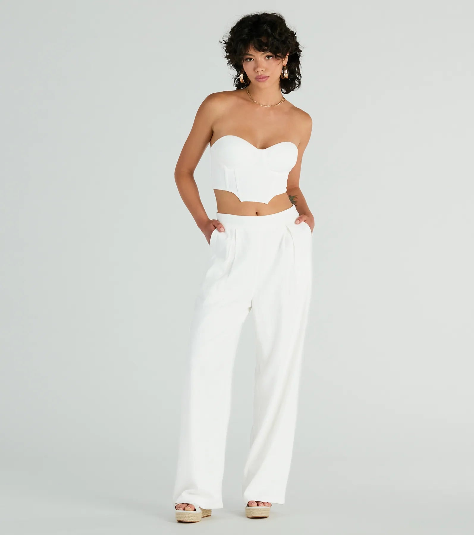 Wide Leg Pants for Yoga Sessions -Trendy Treasure Linen Wide-Leg Pants