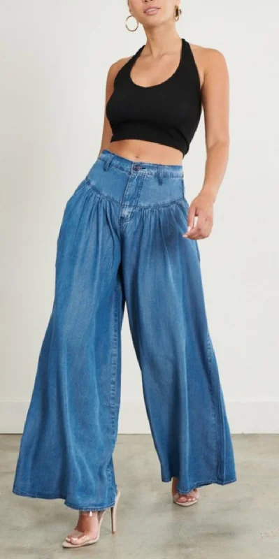 Wide Leg Pants with Pleats -Go With The Flow Wide-leg Pants