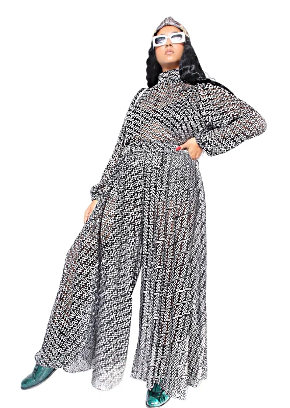 Wide Leg Pants with Rhinestones -Skyy Squiggle Corded Lace Wide-Leg Pants