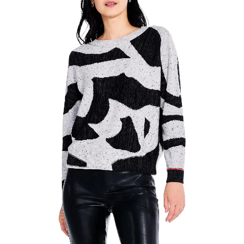 Hooded Sweaters for Added Protection -Nic + Zoe Womens Printed Dolman Pullover Sweater