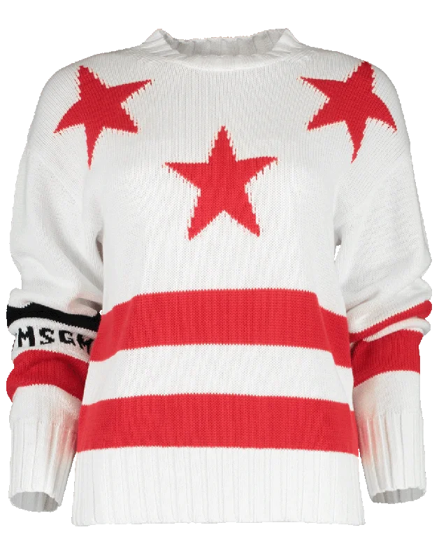 Wrap Sweaters for Adjustable Fit -Stars & Stripes Knit Sweater