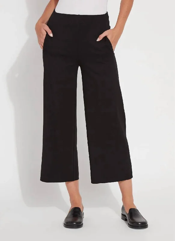 Wide Leg Pants for Curvy Figures -Aries Wide Leg Pants In Black