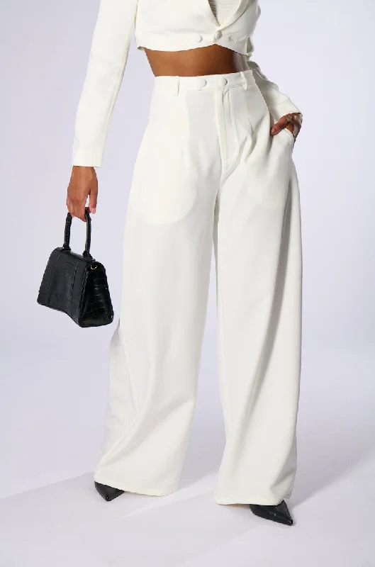 Wide Leg Pants with Turned Up Hems -LOTTIE WIDE LEG TROUSER