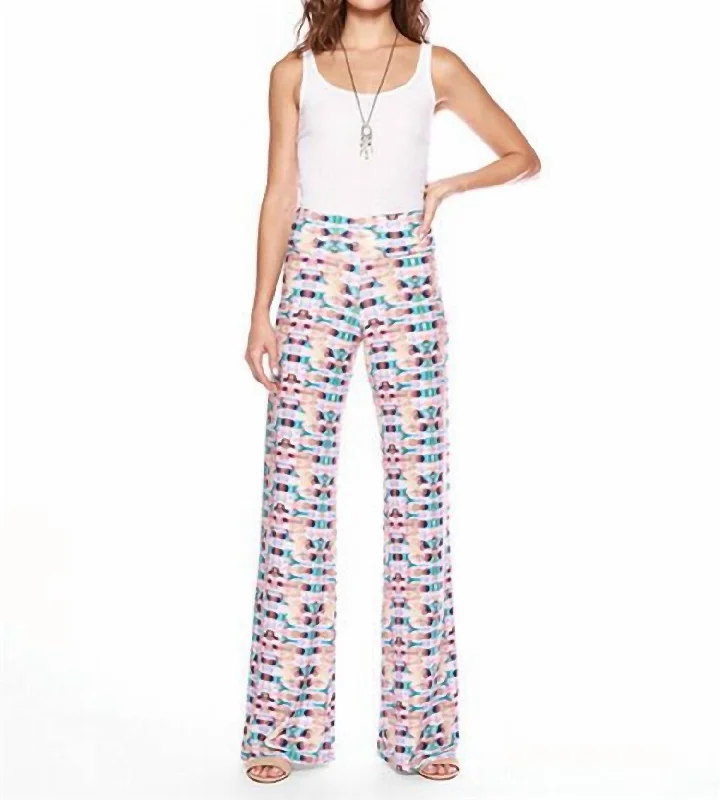 Wide Leg Pants with Appliques -Print Wide Leg Pants In Lesson