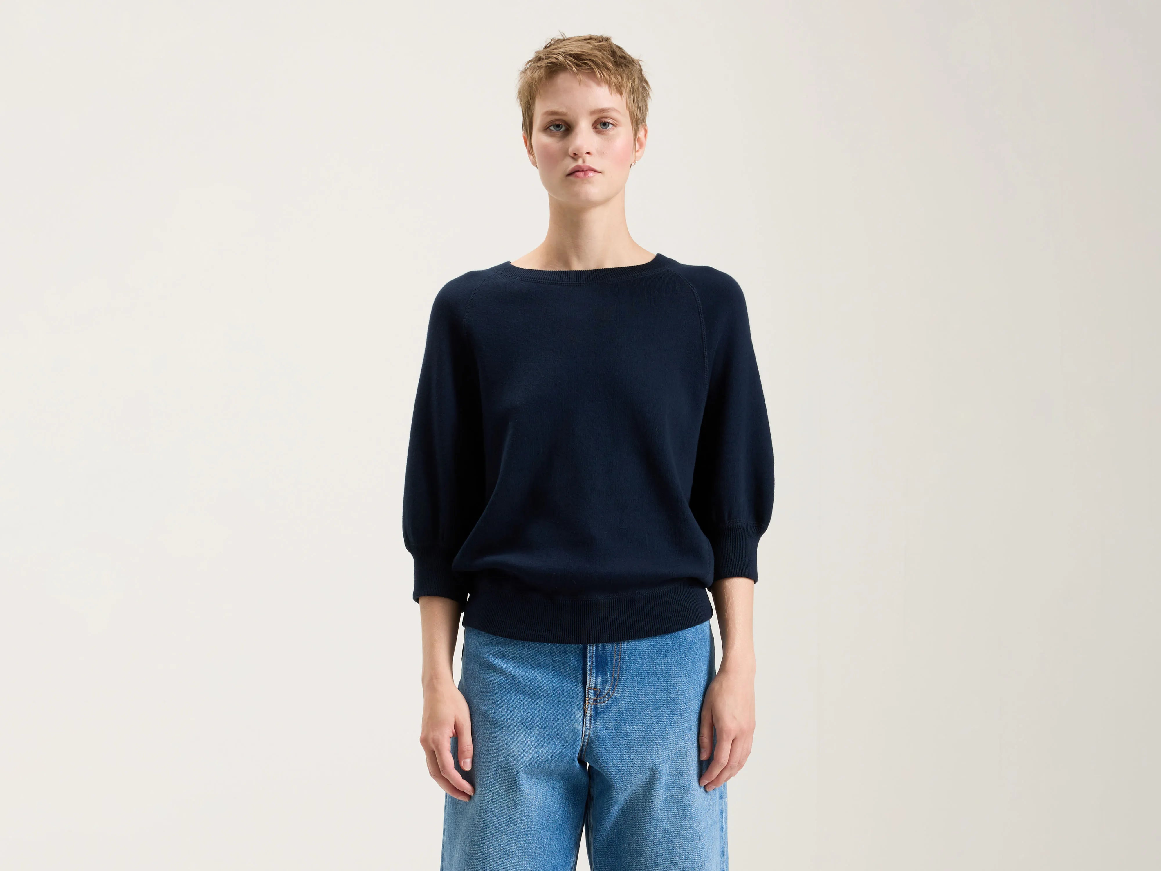 Cable - Trimmed Sweaters for Added Detail -Anglet crew-neck sweater (242 / W / NAVY)