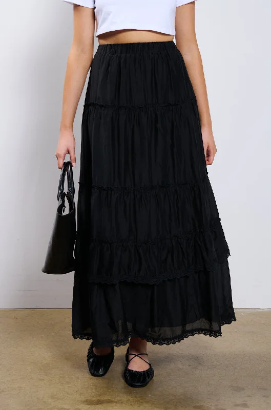 Classic black maxi skirts for versatility -HAVEN FLOWY MAXI SKIRT