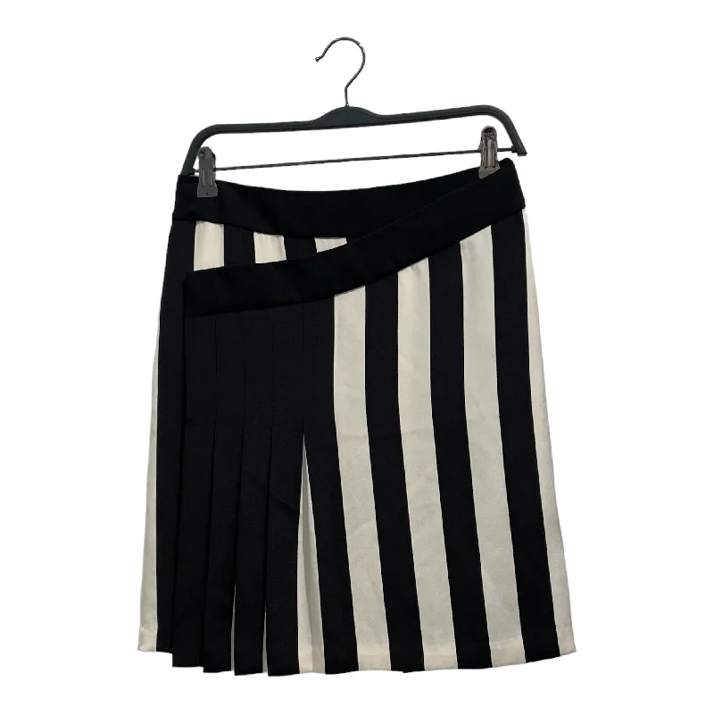 Vintage skirts for retro-inspired fashion vibes -VIVIENNE TAM/Skirt/XS/Stripe/Cotton/WHT/BLACK AND WHITE