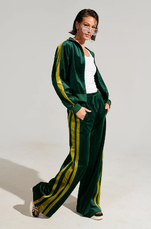 Wide Leg Pants for Semi-Formal Events -WONDER WHY VELVET WIDE LEG JOGGER