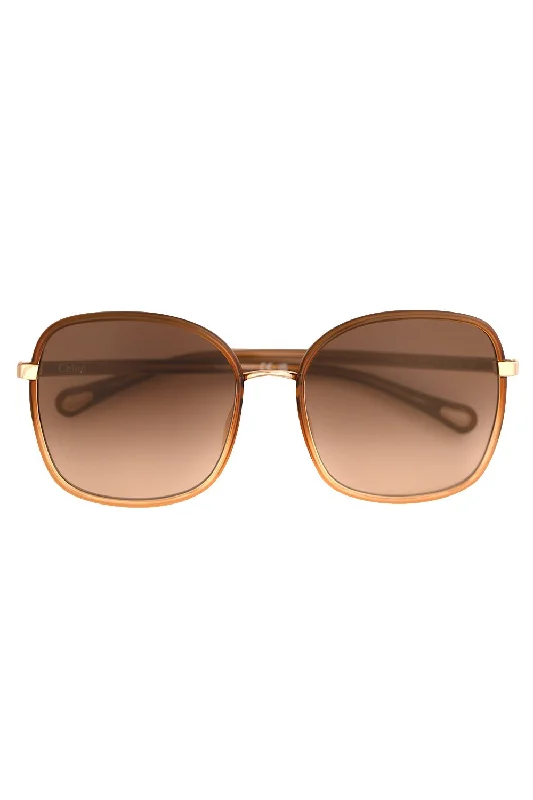 Striped Glasses for Trendy Look -Full Rim Sunglasses - Brown