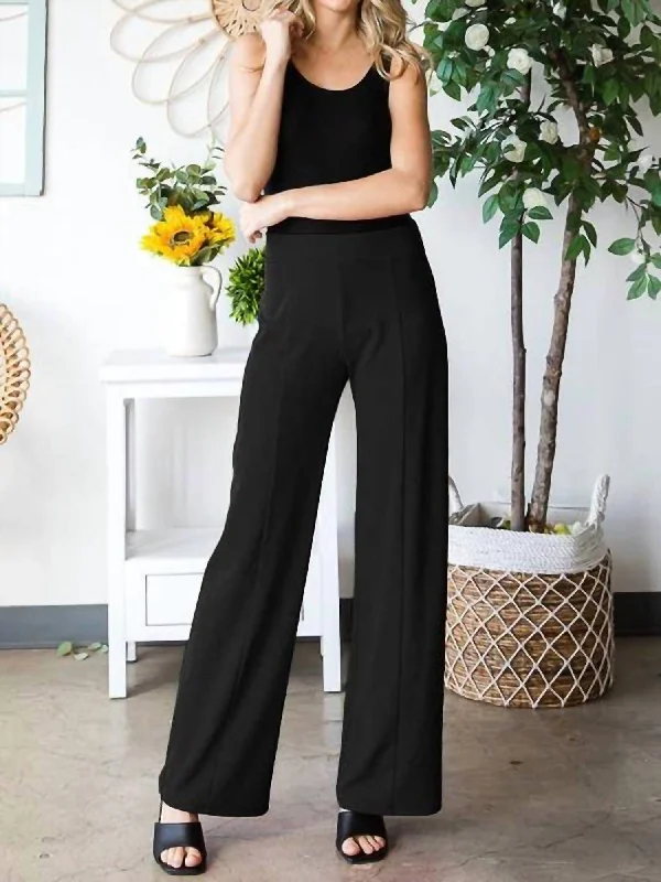 Wide Leg Pants for Wedding Guests -Women's Wide Leg Pants In Black