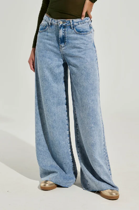 Wide Leg Pants for Petite Women -DREAMER WIDE LEG JEAN