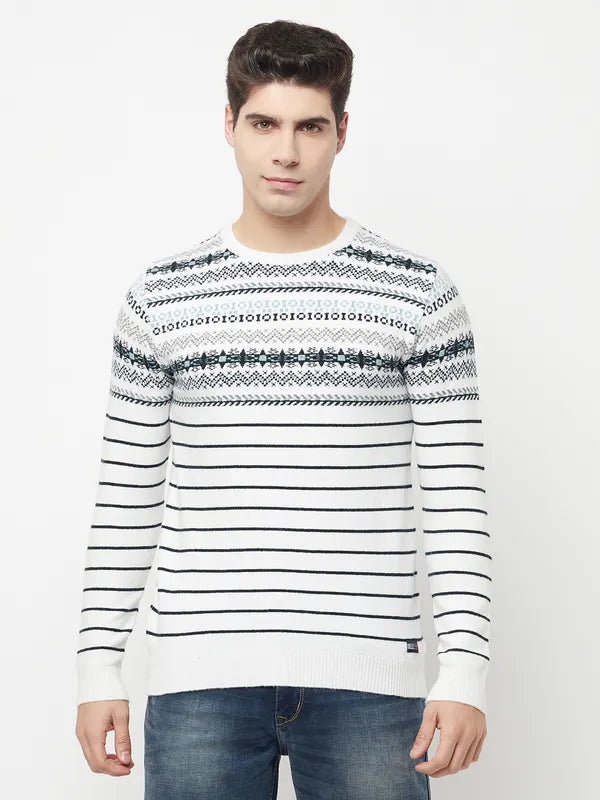 Patchwork Sweaters for Unique Design -Men White Sweaters