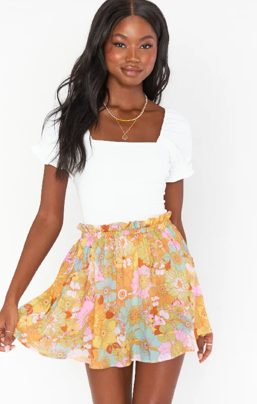 Vintage pencil skirts for nostalgic chic -Swing Skirt ~ Groovy Blooms