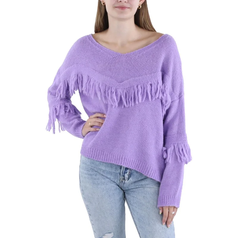 Oversized Sweaters for Relaxed Fit -OWN IT. Womens Crochet Knit Pullover Sweater