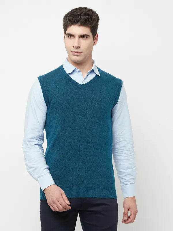 Rhinestone - Embellished Sweaters for Bling -Men Light Teal Sweaters