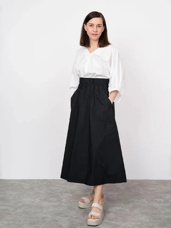 Stretch skirts for curvy figure flattery -The Assembly Line Elastic Waist Maxi Skirt