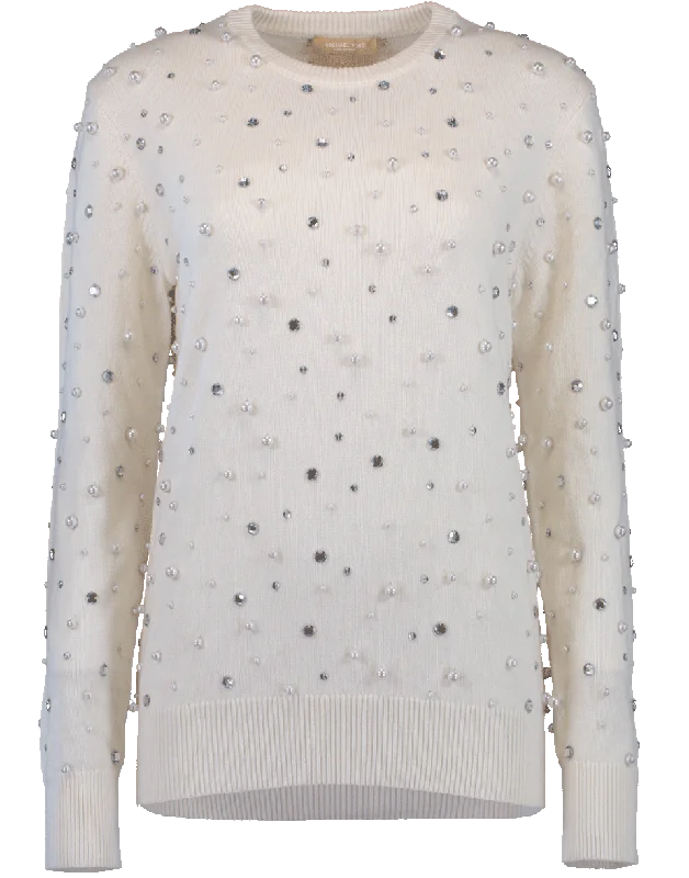 Sleeveless Sweaters for Layering -Pearl Embroidered Sweater