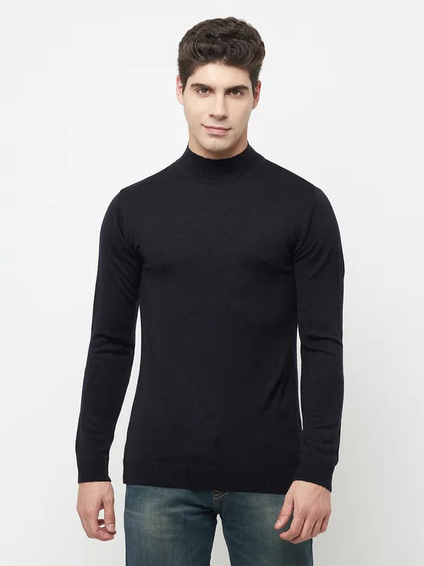 Waffle - Knit Sweaters for Chunky Texture -Men Navy Sweaters