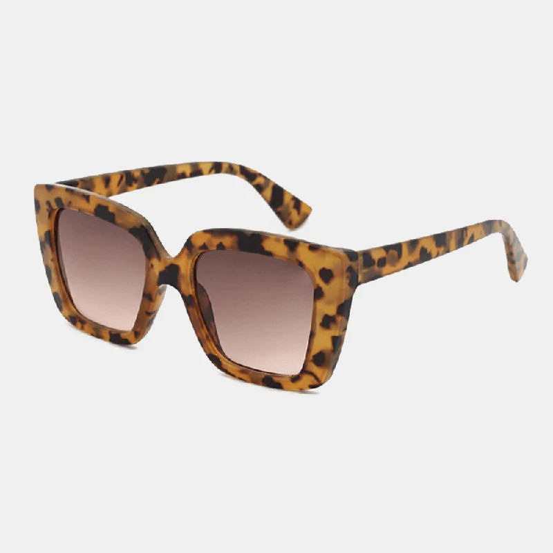 Abstract Glasses for Creative Look -Unisex Leopard Thicken Full Frame Casual UV Protection Polarized Sunglasses