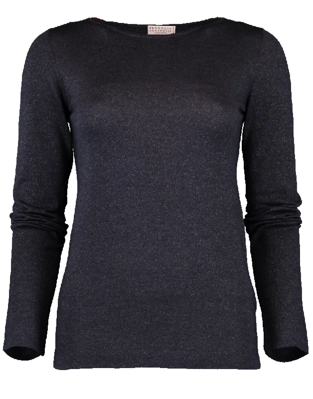 Buttons - Down Sweaters for Classic Style -Silk Lurex Sweater