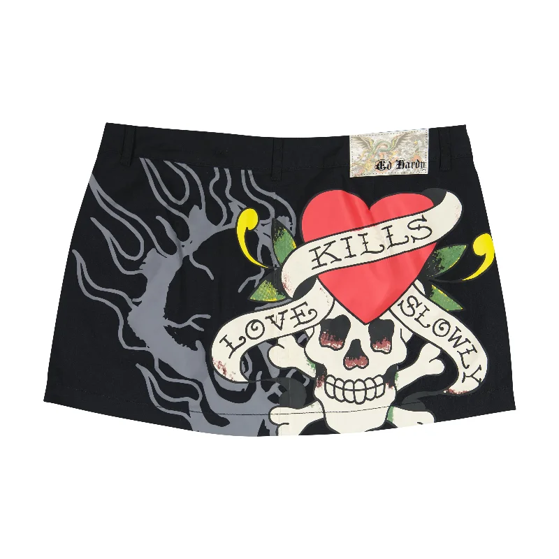 Trendy skirts with modern cutout designs -LKS Skull Poplin Mini Skirt