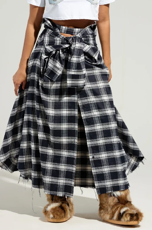 Cute denim skirts for youthful cool -NEED YOU PLAID MAXI SKIRT