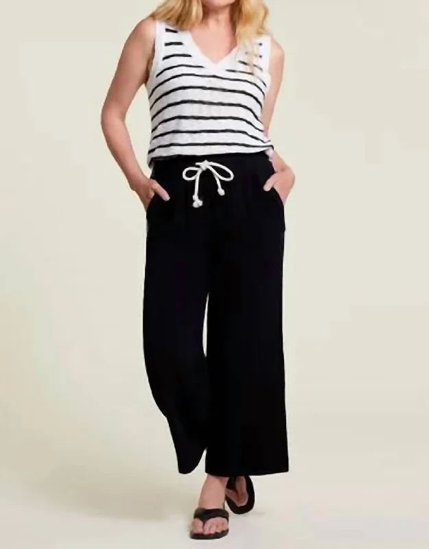 Wide Leg Pants with Studs -Wide Leg Pants In Black