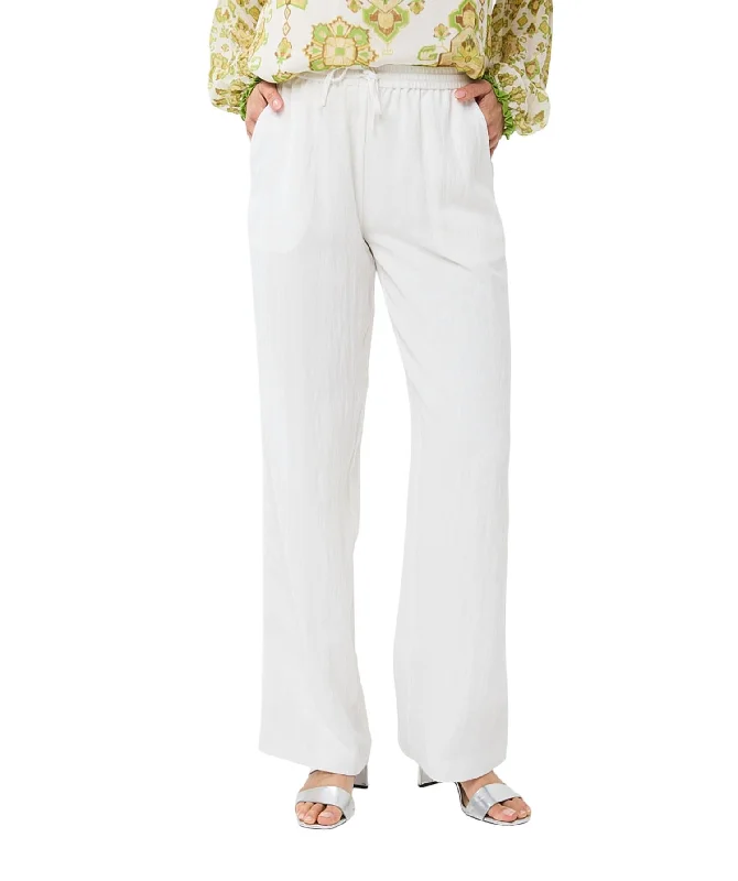 Straight Leg Trousers In Off White