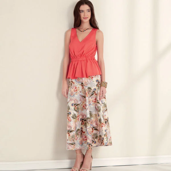 Casual cotton skirts for laid-back days -New Look Skirt and Top N6668