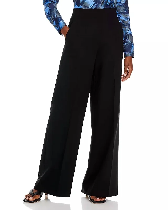 White Wide Leg Pants for Clean -Thames Wide Leg Pants In Black