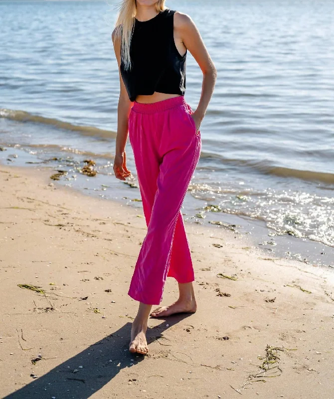 Wide Leg Pants for Father's Day -Wide Leg Pants In Hot Pink