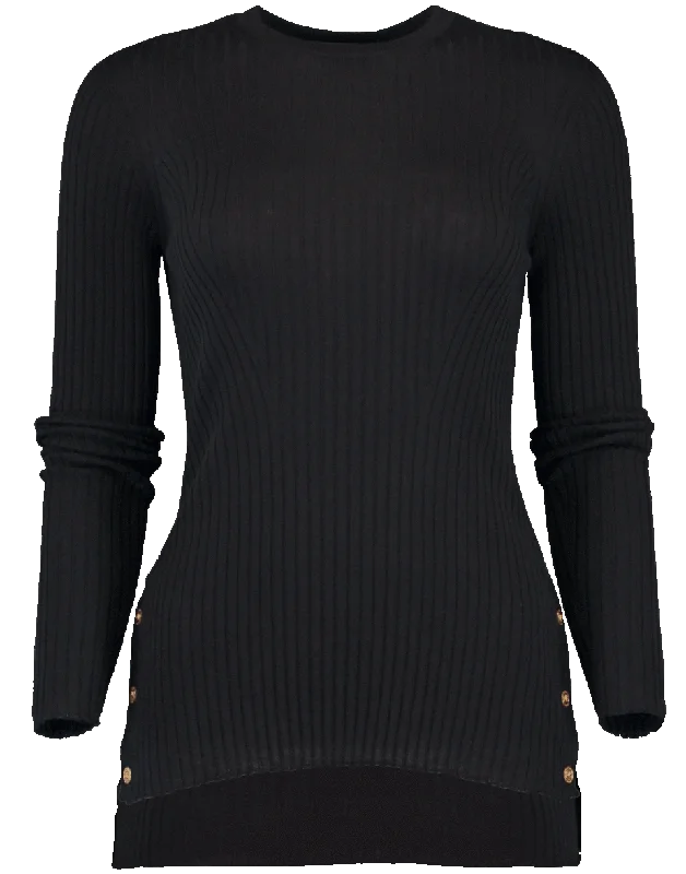 Boat Neck Sweaters for Chic Style -Ribbed Sweater