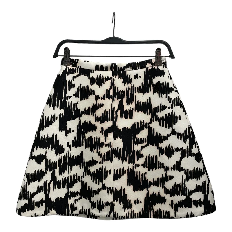 Ruffled skirts for feminine playful charm -BALENCIAGA/Skirt/36/All Over Print/Cotton/WHT/BLACK SCRIBBLE PRINT