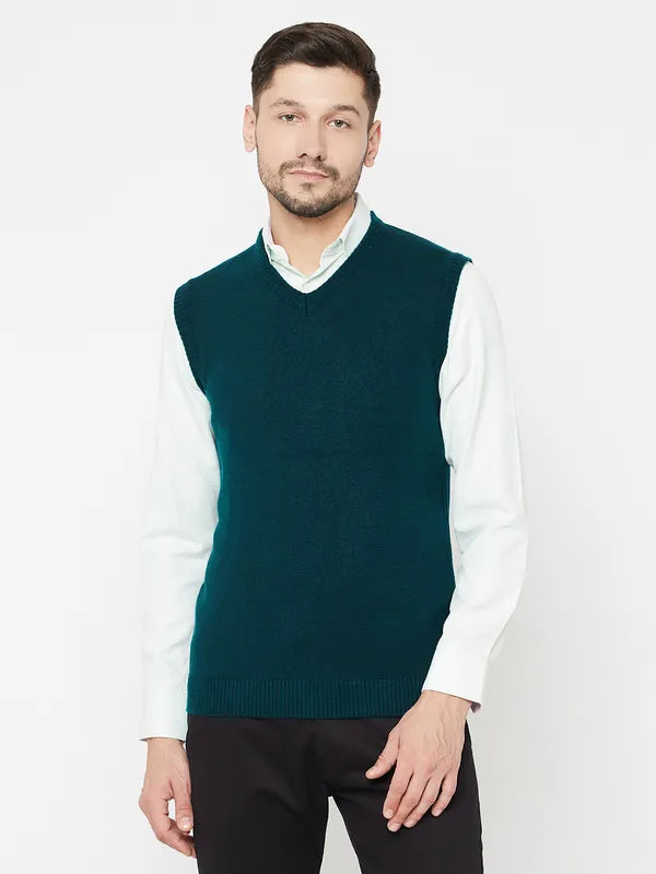 Cropped Sweaters for Modern Fashion -Men Mountain Green Sweaters