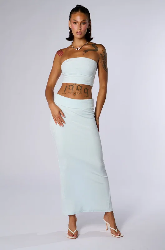 Trendy skirts with asymmetrical hem lines -HELP YOUR MIND CORSET TOP AND MAXI SKIRT