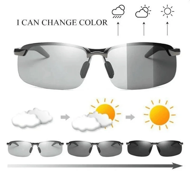 Embroidered Glasses for Unique Design -Photochromic Driving Sunglasses with Polarized Lens for Riding Outdoor