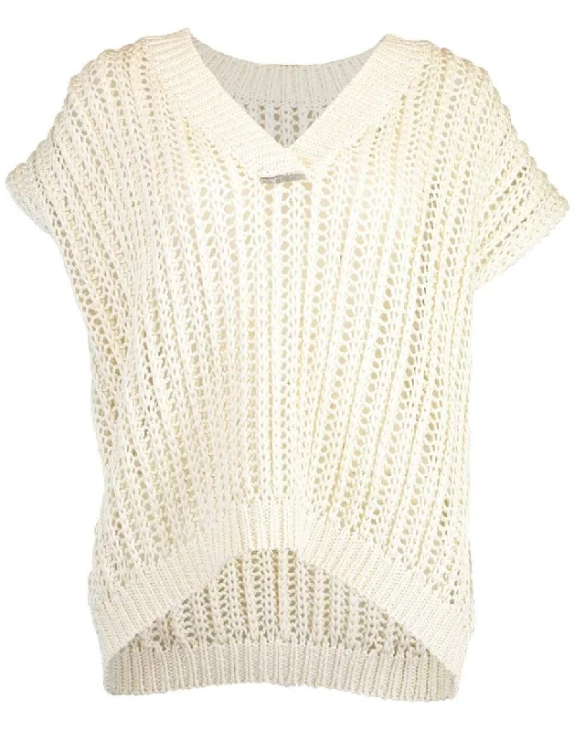 Cashmere Sweaters for Luxury Feel -Open Weave V-Neck Sweater