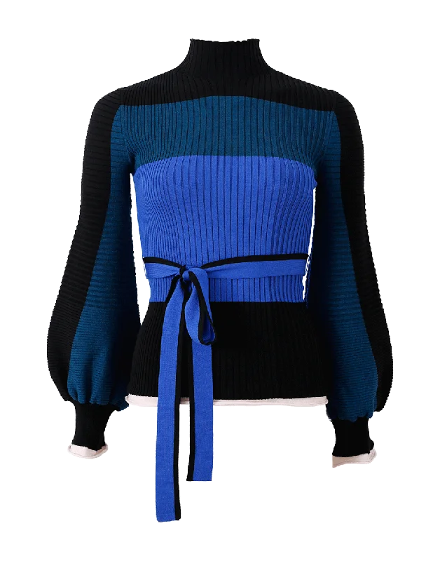 Hooded Sweaters for Added Protection -Auric Knit Tie Waist Sweater