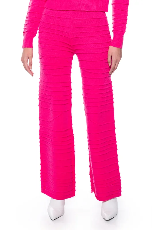 Wide Leg Pants with Ankle Cuffs -ANGEL ENERGY WIDE LEG KNIT TROUSER