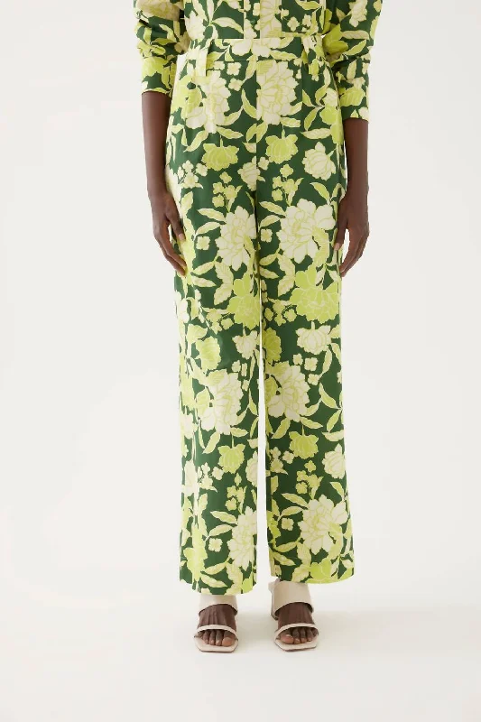 Wide Leg Pants for Sporting Events -Reba Wide Leg Pants In Green