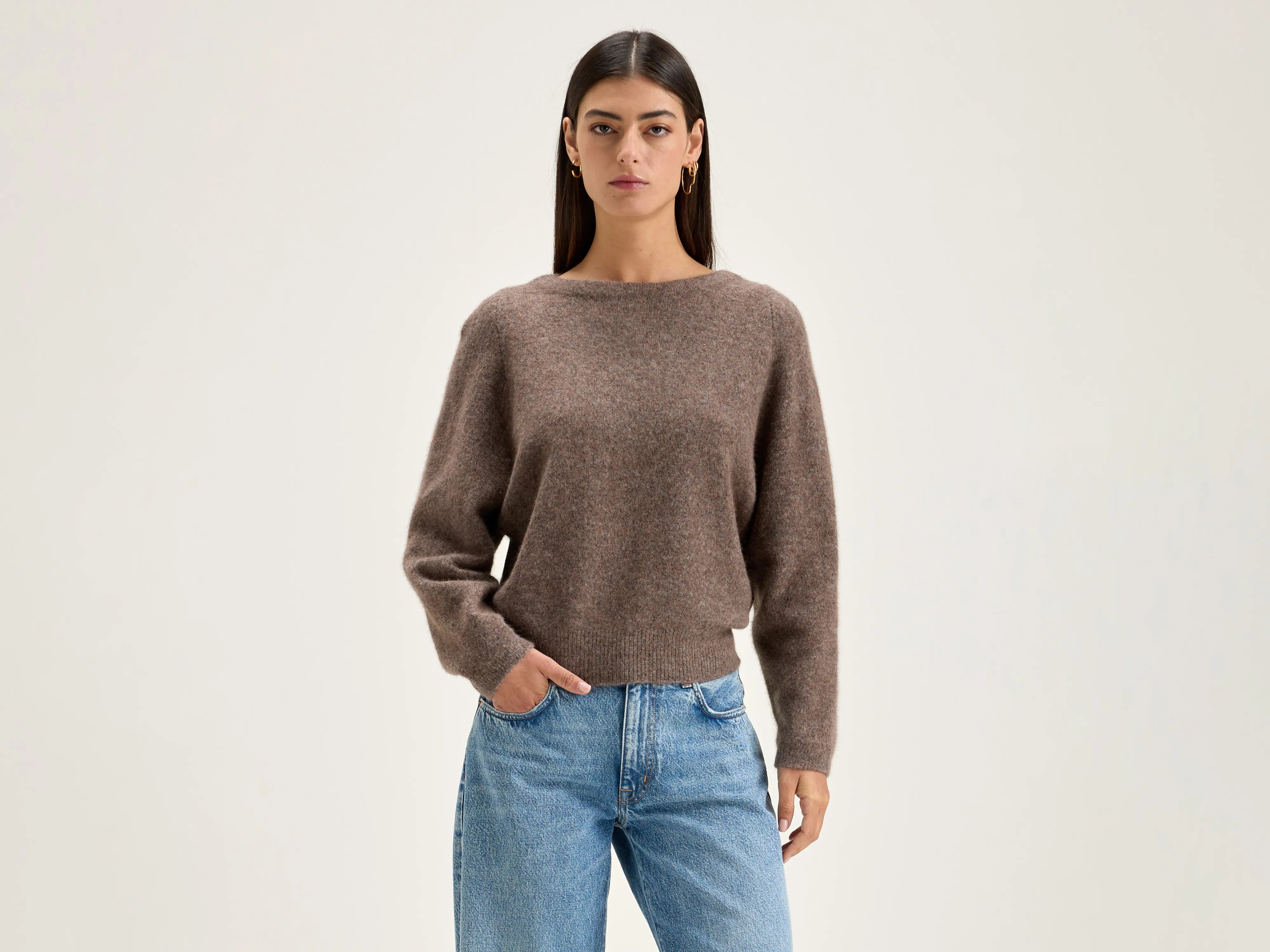 Office - Appropriate Sweaters for Work -Deros round-neck sweater (242 / W / DUST)